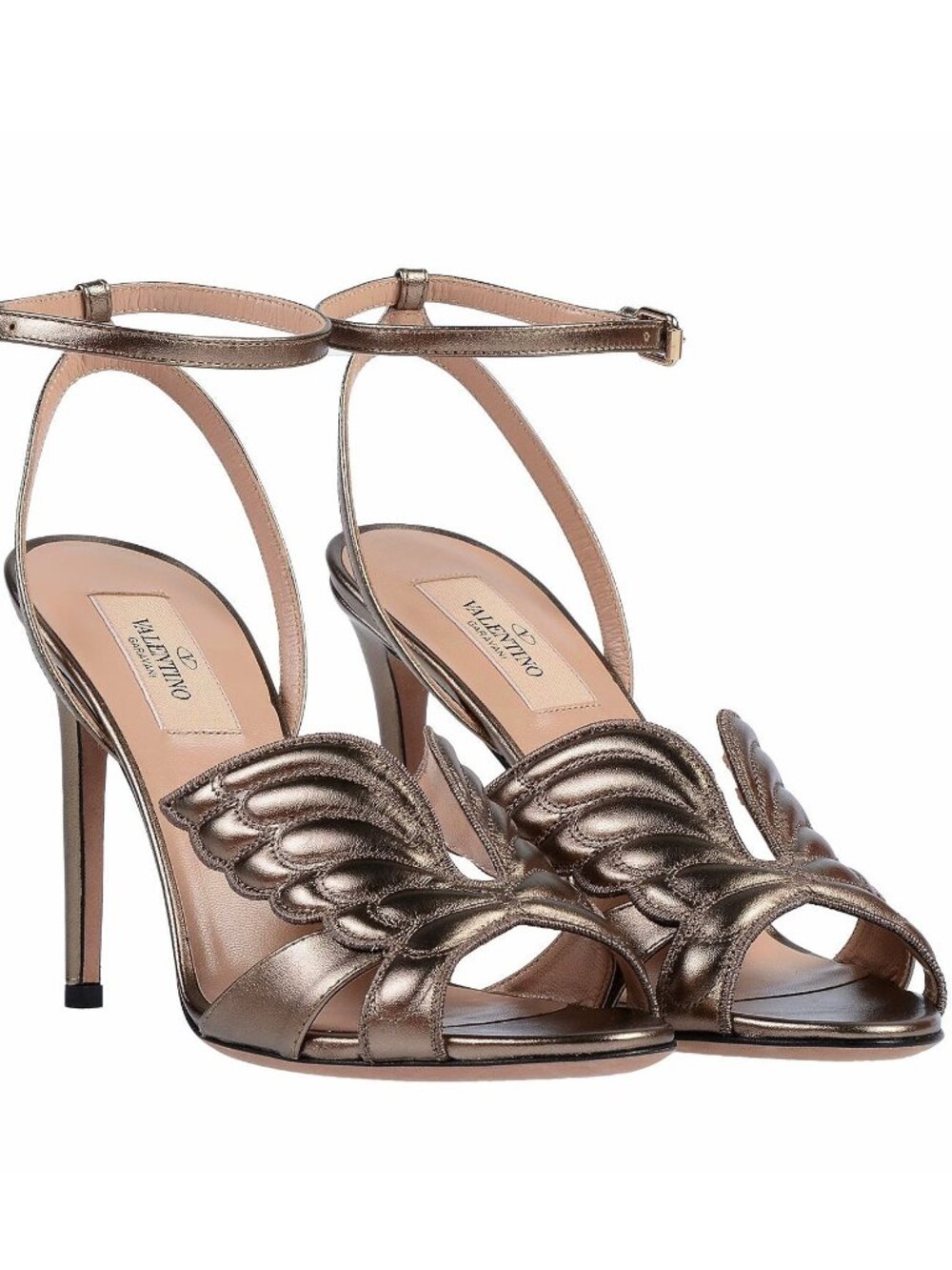 NEW Valentino Garavani Butterfly Sandals, Metallic, EU 38